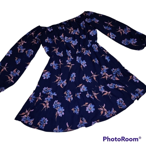 Altar'd State Mini Dress Off-Shoulder Floral Small Ruffle Lightweight Boho Chic - Picture 1 of 5